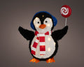 LED Pinguin Stoff Outdoor warmweiße LED 16x34x43cm