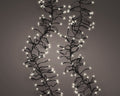 Led clusterbeleuchtung dauerbetrieb outdoor mit schwarz lackierten stranglichtern und warmweißen birnen