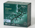 LED Lichterkette Cluster 8 Leuchtmodi Outdoor schwarz 768 kaltweiße LED 700cm