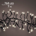 LED Lichterkette Cluster 8 Leuchtmodi Outdoor schwarz 768 warmweiße LED 700cm