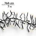LED Lichterkette Cluster 8 Leuchtmodi Outdoor schwarz 768 warmweiße LED 700cm