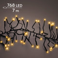 LED Lichterkette Cluster 8 Leuchtmodi Outdoor schwarz 768 klassischwarme LED 700cm