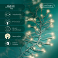 LED Lichterkette Cluster 8 Leuchtmodi Outdoor transparent 768 warmweiße LED 700cm
