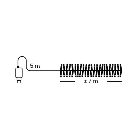 LED Lichterkette Cluster 8 Leuchtmodi Outdoor transparent 768 warmweiße LED 700cm