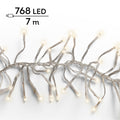 LED Lichterkette Cluster 8 Leuchtmodi Outdoor transparent 768 warmweiße LED 700cm