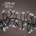 LED Lichterkette Cluster 8 Leuchtmodi Outdoor schwarz 1128 kaltweiße LED 1050cm