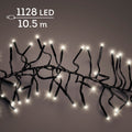 LED Lichterkette Cluster 8 Leuchtmodi Outdoor schwarz 1128 warmweiße LED 1050cm