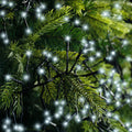 LED Lichterkette Cluster 8 Leuchtmodi Outdoor schwarz 3000 kaltweiße LED 2800cm