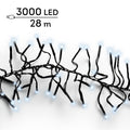 LED Lichterkette Cluster 8 Leuchtmodi Outdoor schwarz 3000 kaltweiße LED 2800cm
