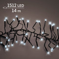 LED Lichterkette Cluster 8 Leuchtmodi Outdoor schwarz 1512 kaltweiße LED 1400cm