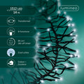 LED Lichterkette Cluster 8 Leuchtmodi Outdoor schwarz 1512 kaltweiße LED 1400cm