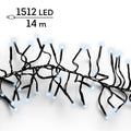 LED Lichterkette Cluster 8 Leuchtmodi Outdoor schwarz 1512 kaltweiße LED 1400cm