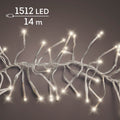 LED Lichterkette Cluster 8 Leuchtmodi Outdoor transparent 1512 warmweiße LED 1400cm