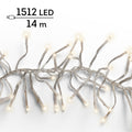 LED Lichterkette Cluster 8 Leuchtmodi Outdoor transparent 1512 warmweiße LED 1400cm