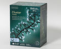 LED Lichterkette Cluster 8 Leuchtmodi Outdoor schwarz 2040 kaltweiße LED 1900cm