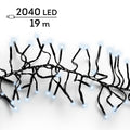 LED Lichterkette Cluster 8 Leuchtmodi Outdoor schwarz 2040 kaltweiße LED 1900cm