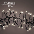 LED Lichterkette Cluster 8 Leuchtmodi Outdoor schwarz 2040 warmweiße LED 1900cm