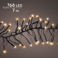 LED Lichterkette Cluster 8 Leuchtmodi Outdoor schwarz 768 warmweiße & klassischwarme LED 700cm