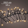 LED Lichterkette Cluster 8 Leuchtmodi Outdoor schwarz 1512 warmweiße & klassischwarme LED 1400cm
