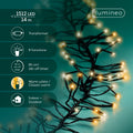 LED Lichterkette Cluster 8 Leuchtmodi Outdoor schwarz 1512 warmweiße & klassischwarme LED 1400cm
