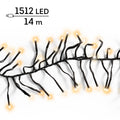 LED Lichterkette Cluster 8 Leuchtmodi Outdoor schwarz 1512 warmweiße & klassischwarme LED 1400cm