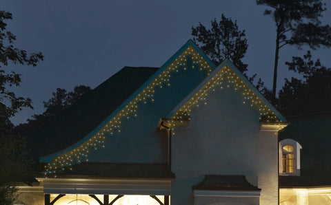 LED Icicle Lichterkette 8 Leuchtmodi Outdoor schwarz 175 warmweiße & kaltweiße LED 750x50cm