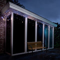 LED Icicle Lichterkette 8 Leuchtmodi Outdoor schwarz 175 warmweiße & kaltweiße LED 750x50cm