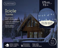 LED Icicle Lichterkette 8 Leuchtmodi Outdoor schwarz 175 warmweiße & kaltweiße LED 750x50cm