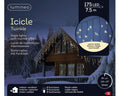 LED Icicle Lichterkette 8 Leuchtmodi Outdoor schwarz 175 warmweiße LED 750x50cm