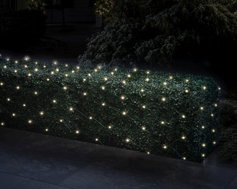 LED Lichternetz Outdoor schwarz 96 warmweiße LED 130x100cm