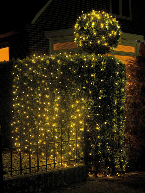 LED Lichternetz Outdoor schwarz 180 warmweiße LED 200x200cm