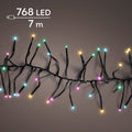 LED Lichterkette Cluster 8 Leuchtmodi Outdoor schwarz 768 softbune LED 700cm
