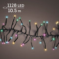 LED Lichterkette Cluster 8 Leuchtmodi Outdoor schwarz 1128 softbune LED 1050cm