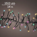 LED Lichterkette Cluster 8 Leuchtmodi Outdoor schwarz 1512 softbune LED 1400cm