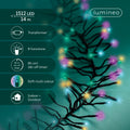 LED Lichterkette Cluster 8 Leuchtmodi Outdoor schwarz 1512 softbune LED 1400cm