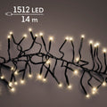 LED Lichterkette Cluster 8 Leuchtmodi Outdoor schwarz 1512 softgoldene LED 1400cm