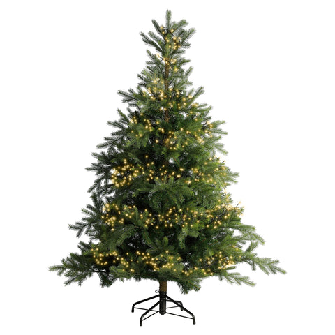 LED Lichterkette Cluster 8 Leuchtmodi Outdoor schwarz 1512 softgoldene LED 1400cm