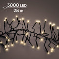 LED Lichterkette Cluster 8 Leuchtmodi Outdoor schwarz 3000 softgoldene LED 2800cm