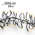 LED Lichterkette Cluster 8 Leuchtmodi Outdoor schwarz 3000 softgoldene LED 2800cm