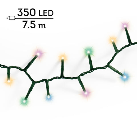 LED Lichterkette Compact 8 Leuchtmodi Outdoor grün 350 softbunte LED 750cm