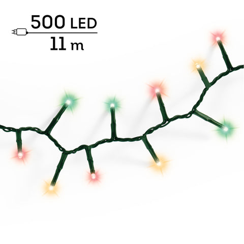 LED Lichterkette Compact 8 Leuchtmodi Outdoor grün 500 bunte LED 1100cm