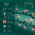 LED Lichterkette Compact 8 Leuchtmodi Outdoor grün 500 pinke & klassischwarme LED 1100cm
