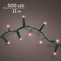 LED Lichterkette Compact 8 Leuchtmodi Outdoor grün 500 pinke LED 1100cm