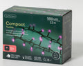 LED Lichterkette Compact 8 Leuchtmodi Outdoor grün 500 pinke LED 1100cm