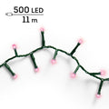 LED Lichterkette Compact 8 Leuchtmodi Outdoor grün 500 pinke LED 1100cm
