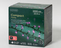 LED Lichterkette Compact 8 Leuchtmodi Outdoor grün 1000 pinke LED 2250cm