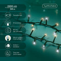 LED Lichterkette Compact 8 Leuchtmodi Outdoor grün 1500 warmweiße & kaltweiße LED 3400cm
