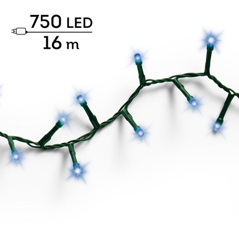 LED Lichterkette Compact 8 Leuchtmodi Outdoor grün 750 blaue LED 1600cm