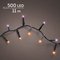 LED Lichterkette Compact 8 Leuchtmodi Outdoor schwarz 500 violette & orangene LED 1100cm