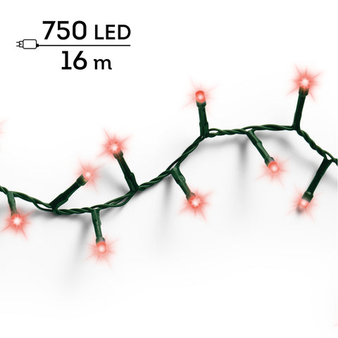 LED Lichterkette Compact 8 Leuchtmodi Outdoor grün 750 rote LED 1600cm